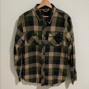 Men's Green Plaid Casual Button Down Shirt